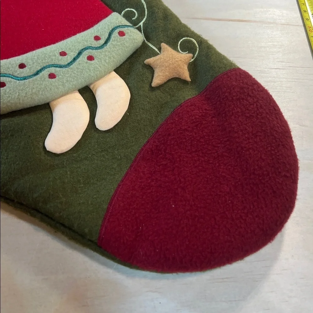 Angel Christmas Stocking with Red and Green Design Large